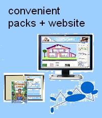 Books and worksheets to download that link to the website content